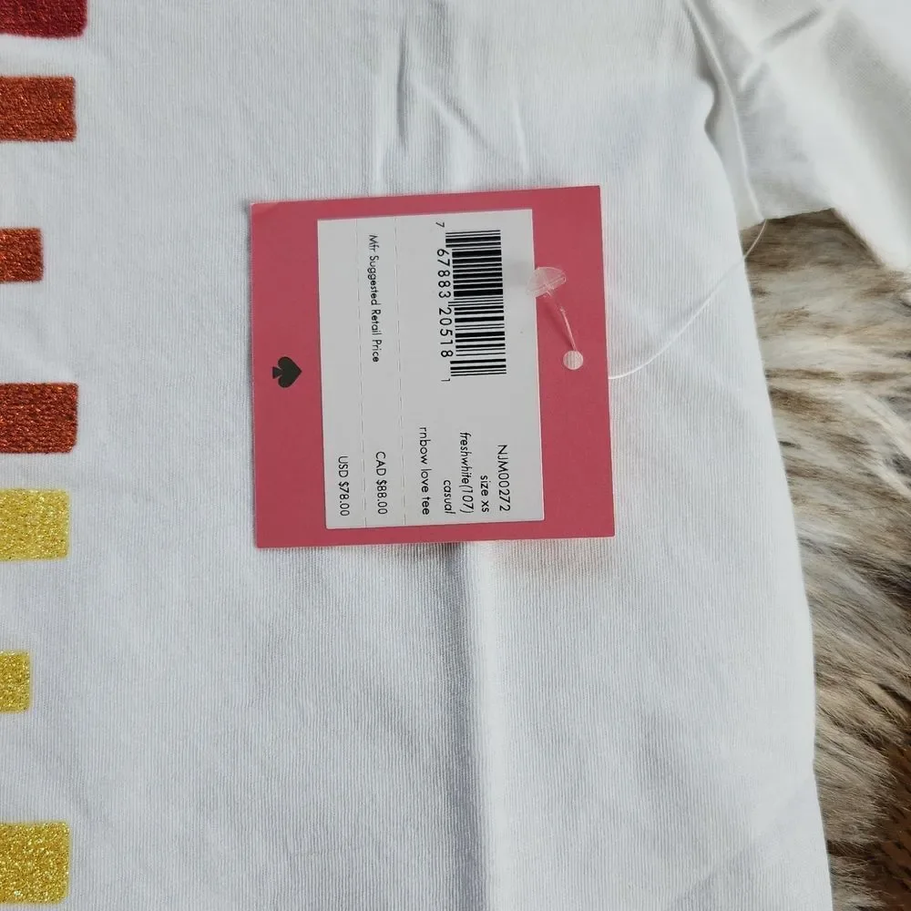 Kate Spade -326 Rainbow Love Pride & Joy‎ t-shirt XS